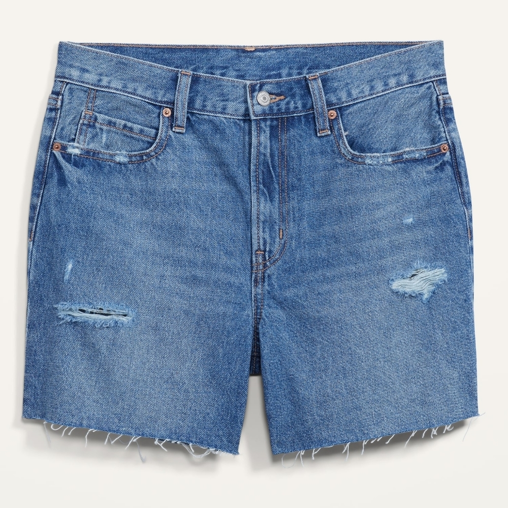 Old Navy, High-Waisted Slouchy Straight Cutoff Shorts, size 4